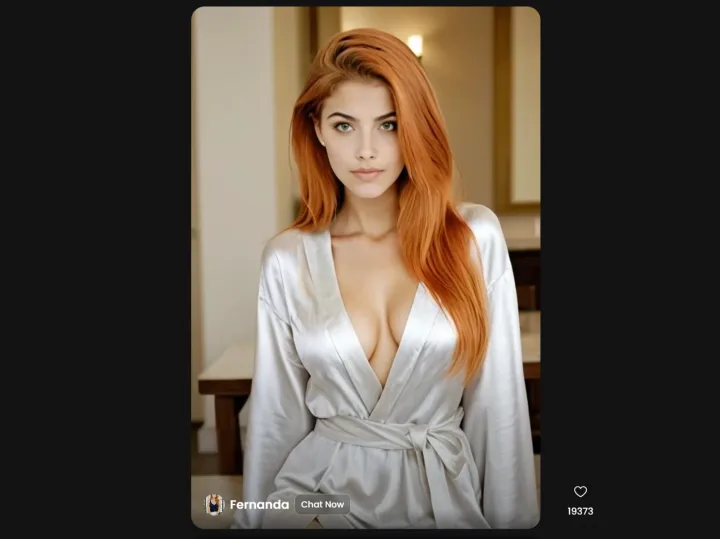 Ein Beitrag im Discover-Strom mit der Figur, ihrer Gefällt-mir-Zahl und dem Knopf „Chat Now“, der ohne Umweg ins Gespräch führt.