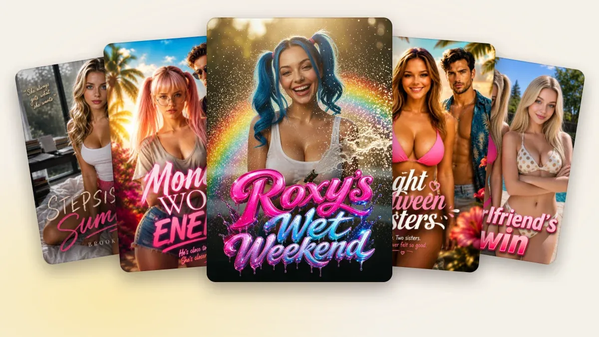 Candy AI Shorts: carteles de Stepsister Summer, Mona's Worst Enemy, Roxy's Wet Weekend, Caught Between Sisters y My Girlfriend's Twin