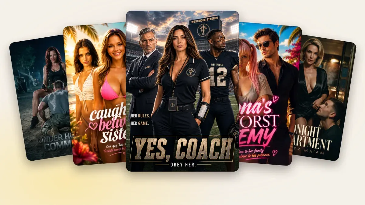Candy AI Shorts: Poster von Under Holly's Command, Caught Between Sisters, Yes, Coach, Mona's Worst Enemy und Midnight Compartment